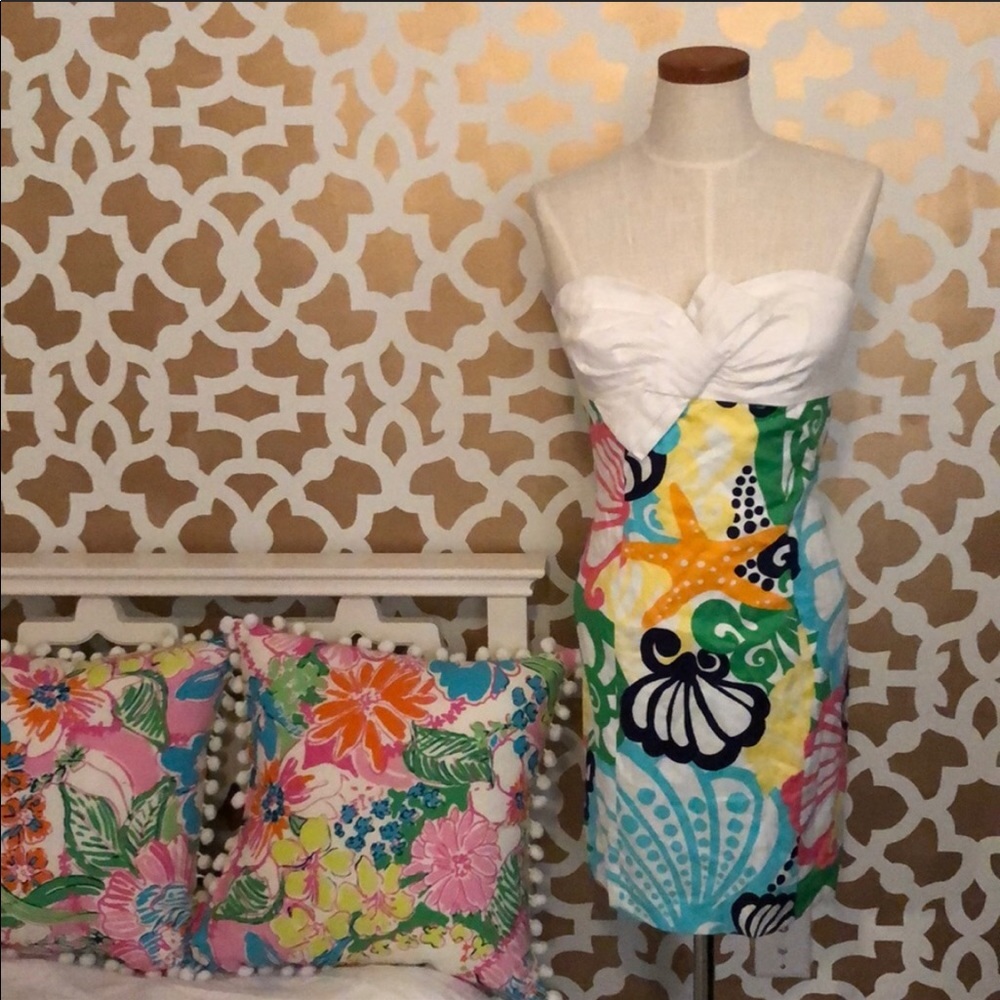 Lily Pulitzer Strapless Sateen Bow Dress size 0